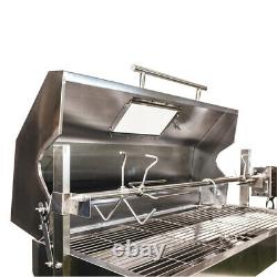 Large 1.5m Stainless 30-100kg Hooded Spit Roaster Rotisserie Charcoal BBQ Grill