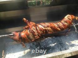 Large 1.5m Stainless 30-100kg Hooded Spit Roaster Rotisserie Charcoal BBQ Grill