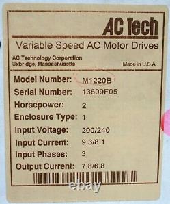 M1220B AC Tech VFD Variable Speed Motor Drive 2HP 200-240V 3-Phase 9.3A Input