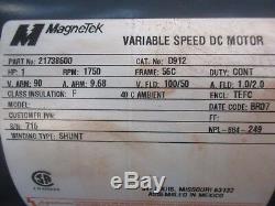 Magnetek 1 HP Variable Speed DC Motor, 1750 Rpm, Fr 56c, #1228108j New