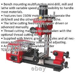 Mini Lathe & Drilling Machine Bench Mounting Variable Speed 2x 150W Motors