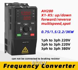 Motor Speed Controller VFD Variable Frequency Drive 220V 380V Inverter 2.2kW