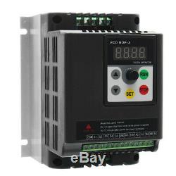 NEW 1.5KW 220V Single To 3 Phase VFD Variable Frequency Inverter Motor Speed D