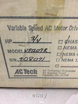 NEW AC Tech 3/4 HP Variable Speed AC Motor Drive VP1207R, 230V