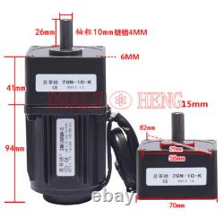 NEW Electric Motor Variable Speed Controller 15W AC220V Gear Motor 110 125RPM