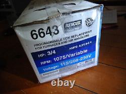NIDEC CORP 6643 / 6643 HVAC Motor 3/4 HP 1075/Variable Speed 115/230 New In Box