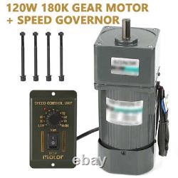 New 180K AC Gear Motor Electric Motor CWithCCW Variable Speed Controller 220V 120W