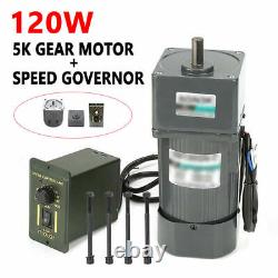 New 220V 120W 5K AC Gear Motor Electric Motor Variable Speed Controller 0-270RPM