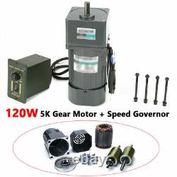 New 220V 120W 5K AC Gear Motor Electric Motor Variable Speed Controller 0-270RPM