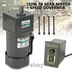 New 220V 120W 5K AC Gear Motor Electric Motor Variable Speed Controller 0-270RPM