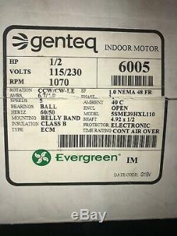 New Genteq Evergreen, 5SME39HXL110, Variable Speed Blower 1/2hp Electric Motor