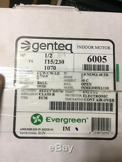 New Genteq Evergreen, 5SME39HXL110, Variable Speed Blower 1/2hp Motor