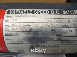 New! Magnetek 46606372143-0a, Variable Speed DC Motor, 180 VDC -1725 Rpm- 3/4hp