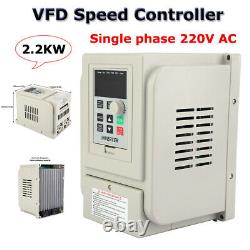 PWM 220V AC Variable Frequency Drive VFD Speed Controller 1PH Input Output 2.2KW