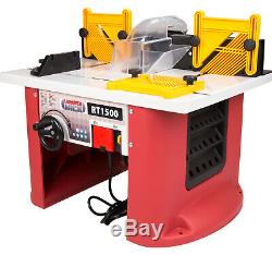 Precision Router Table 1500w Variable Speed Motor 50L Dust Chip Extractor 240v