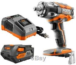 RIDGID Impact Wrench Kit 18-Volt Lithium-Ion Brushless Motor Variable Speed