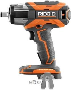 RIDGID Impact Wrench Kit 18-Volt Lithium-Ion Brushless Motor Variable Speed