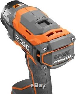 RIDGID Impact Wrench Kit 18-Volt Lithium-Ion Brushless Motor Variable Speed