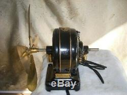 Rare Variable 3 Speed Double Shaft Pancake Motor / Electric Fan With Brass Blade