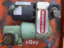 Reeves Variable Speed Conveyor Drive & Gearbox 1/2 HP Dayton Motor 3ph 501