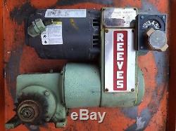 Reeves Variable Speed Conveyor Drive & Gearbox 1/2 HP Dayton Motor 3ph 501