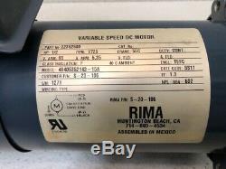 Rima Variable Speed DC Motor 46405352143-15a 1/2 HP Item 748541-w3
