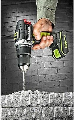 Rockwell Hammer Drill 20V Lithium-Ion Brushless Motor Variable Speed LED Light