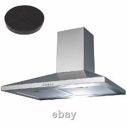 SIA CHL60SS 60cm Stainless Steel Chimney Cooker Hood Extractor And Carbon Filter