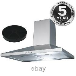 SIA CHL60SS 60cm Stainless Steel Chimney Cooker Hood Extractor And Carbon Filter