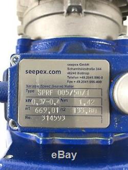 Seepex Variable Speed Geared Motor SPRF 005/50/1 0,37KW