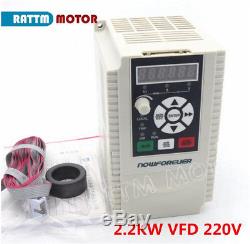UK+EU 2.2kw 3HP 3 Phase 220V AC Motor Inverter Variable Frequency Speed Driver