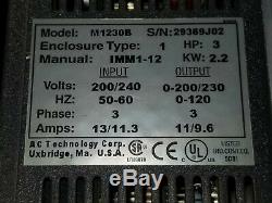Used AC Tech Variable Speed AC Motor Drive VFD Input 200/240 VAC, 3 PH, M1230B