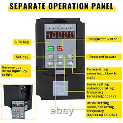 VEVOR 5HP 4KW Variable Frequency Drive Inverter VFD 220V Motor Speed Control VSD