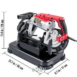 VEVOR Variable-Speed 220V Deep Cut Portable Band Saw 10-Amp Motor with Alloy Base