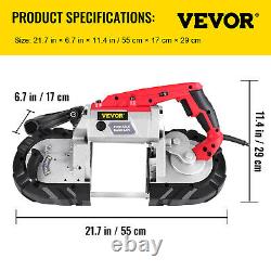 VEVOR Variable-Speed 5 Deep Cut Portable Band Saw 220V 10-Amp Motor Handheld