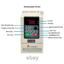 Variable Frequency Drive 0.4-2.2KW 1-3HP 220V 1 Phase VFD Motor Speed Controller