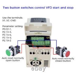 Variable Frequency Drive 0.4-2.2KW 1-3HP 220V 1 Phase VFD Motor Speed Controller