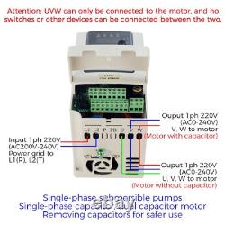 Variable Frequency Drive 0.4-2.2KW 1-3HP 220V 1 Phase VFD Motor Speed Controller