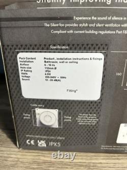 Vent Axia VASF100BV Lo-Carbon Silent Fan 100mm Variable Speed With Timer New