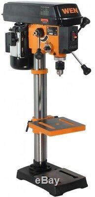 WEN Drill Press 10 in. 4.5 Amp Motor Laser Guide Cast Iron Base Variable Speed