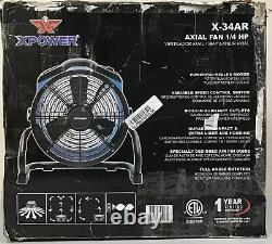 XPOWER X-34AR Variable Speed Sealed Motor Industrial Axial Air Mover Blower